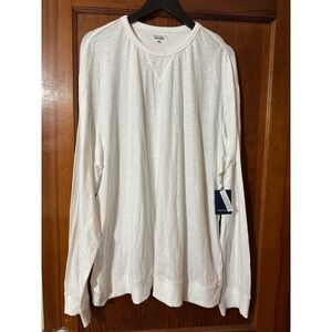 Crown & Ivy Sun Washed XXL White Long Sleeve Crew Neck T Shirt NWT